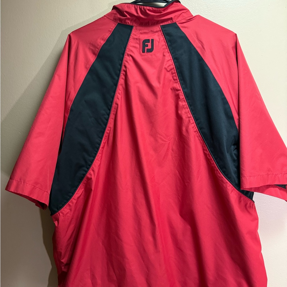 FootJoy DryJoys Golf Wind Jacket L‎ Red Short Sleeve - Picture 4 of 12
